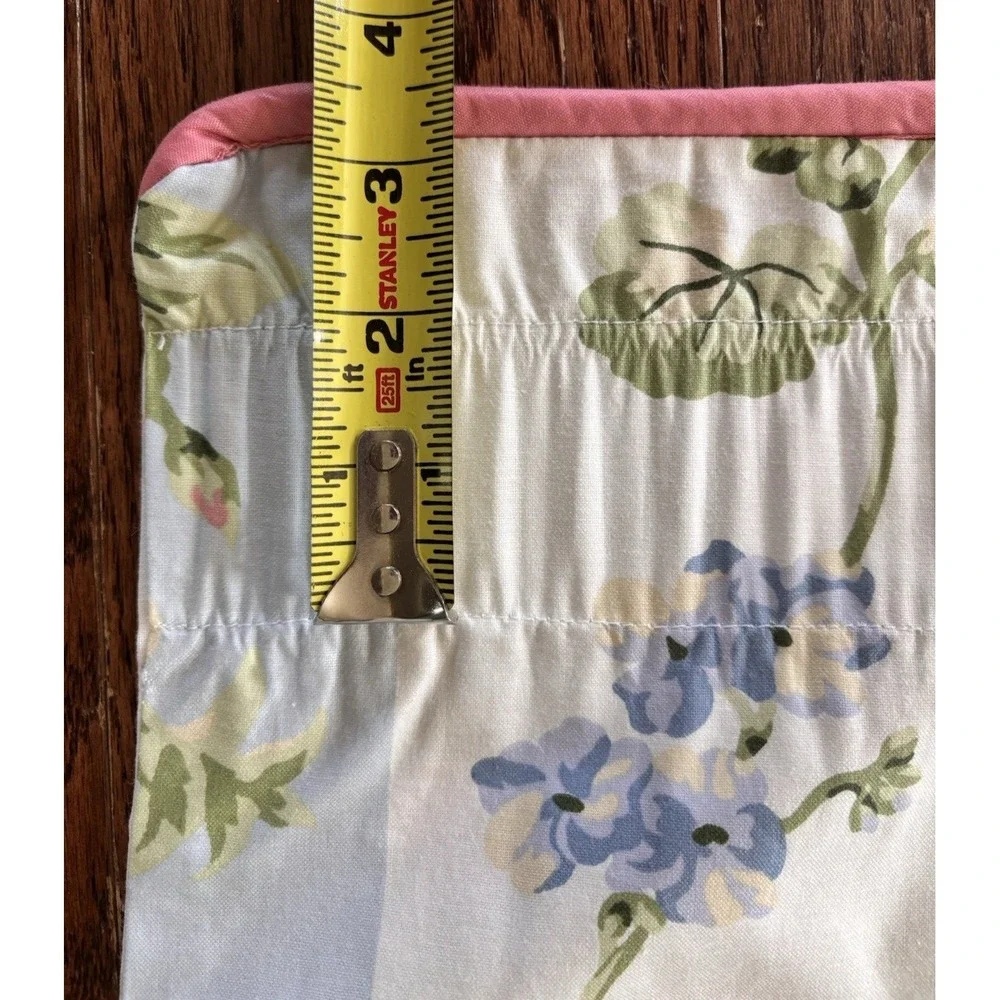 VTG 90s Cottagecore Laura Ashley Country Rose Blue Stripe 4 Custom Valances